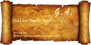 Galle Amábel névjegykártya